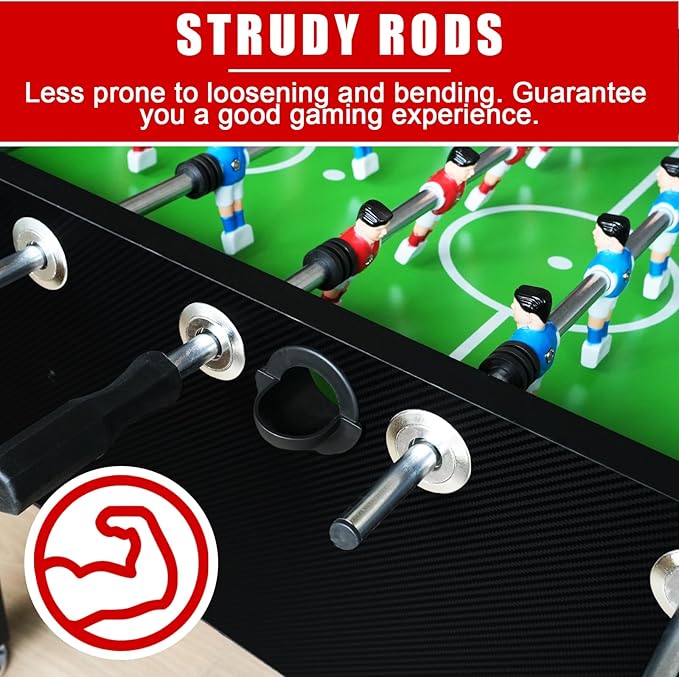 Seydrey 55-Inch Competition Foosball Table, Black, with Chrome-Plated Steel Rods