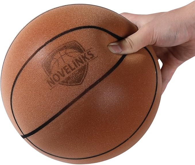 novelinks Silent Basketball Indoor Noiseless Basketball Higher Bounce Training Quiet Ball PU Foam Ball for Indoor Training and Activities