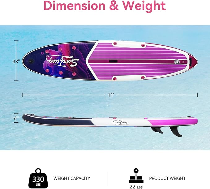 YUSING Inflatable Stand Up Paddle Board with Kayak Seat, Non-Slip Deck SUP Paddle Board with Premium Kayak, Portable Standing Boat for Youth & Adult