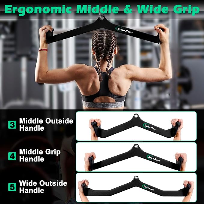 LAT Pulldown Attachments: LAT Pull Down Bar Cable Machine Attachment Home Gym Equipment