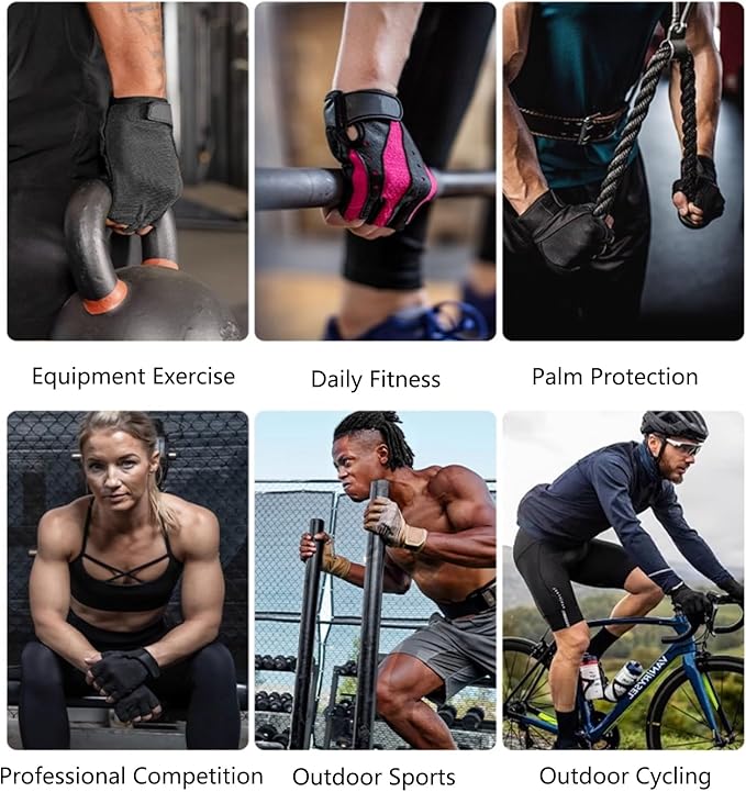 Workout Gloves for Men and Women, Breathable Exercise Gloves for Weight Lifting, Cycling, Gym, Training, Fitness
