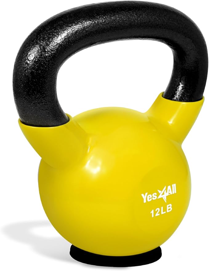 Yes4All Kettlebells Rubber Base, Kettlebell Set for Women, Strength Training Kettlebells Weights (10-65 lbs)