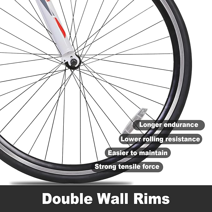 WEIZE Road Bike, 700C Wheel City Commuter Bicycle, 14 Speed Drop Bar, Racing Adult Bike with Caliper Brakes, High-Carbon Steel Hybrid Bikes, Urban Adult Bicycle for Men and Women