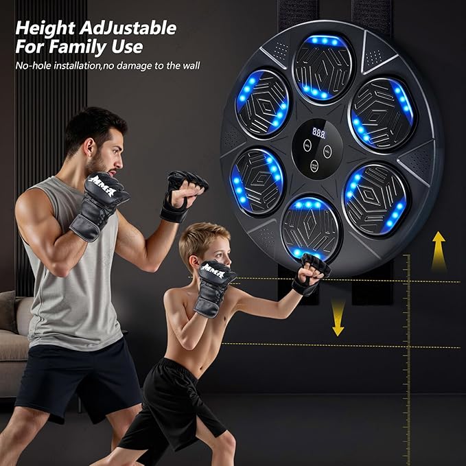 Music Boxing Machine, Workout Equipment with Boxing Gloves, Bluetooth Smart Punching Arcade Machine, Fitness Equipment for Home,Office,Gym
