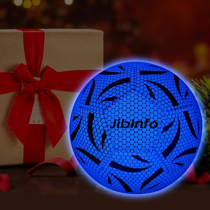 Light Up Soccer Ball Size 4, Glow in The Dark Soccer Ball Luminous Soccer Balls for Day&Night Games and Training Gifts for Men Youth and Adult Night Games