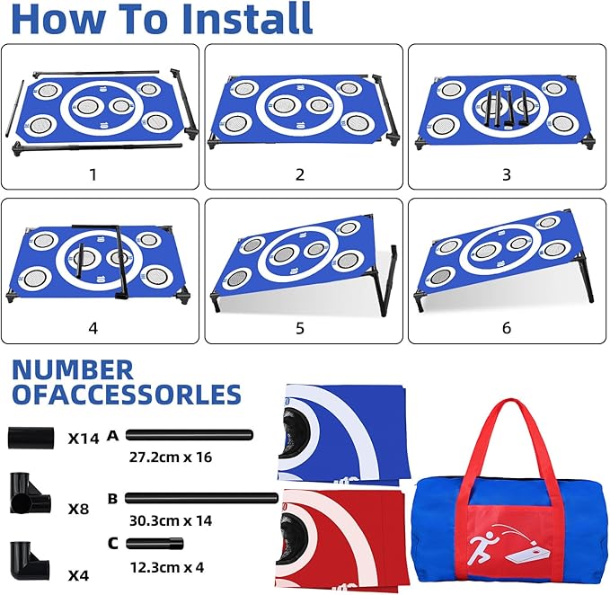 Cornhole Board Set 3x2 Ft with 8 Bean Bags and Carrying Bag Corn Hole Games Portable Cornhole Set for Indoor and Outdoor Ideal for Kids, Adults, Camping Travel,Parties,Beach, Yard