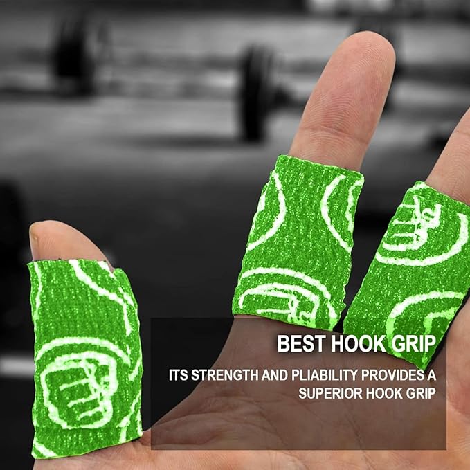 WOD Nation Flexible Hook-Grip Athletic Tape – Easy-Tear, Sweat-Proof Thumb & Finger Strips for Weightlifting