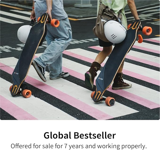 Exway Flex Belt Electric Skateboards with Remote, Top Speed of 25 Mph, 17miles Range, Flexible Tri-Laminate Deck, IP55 Waterproof, Electric Longboard for Adults & Teens