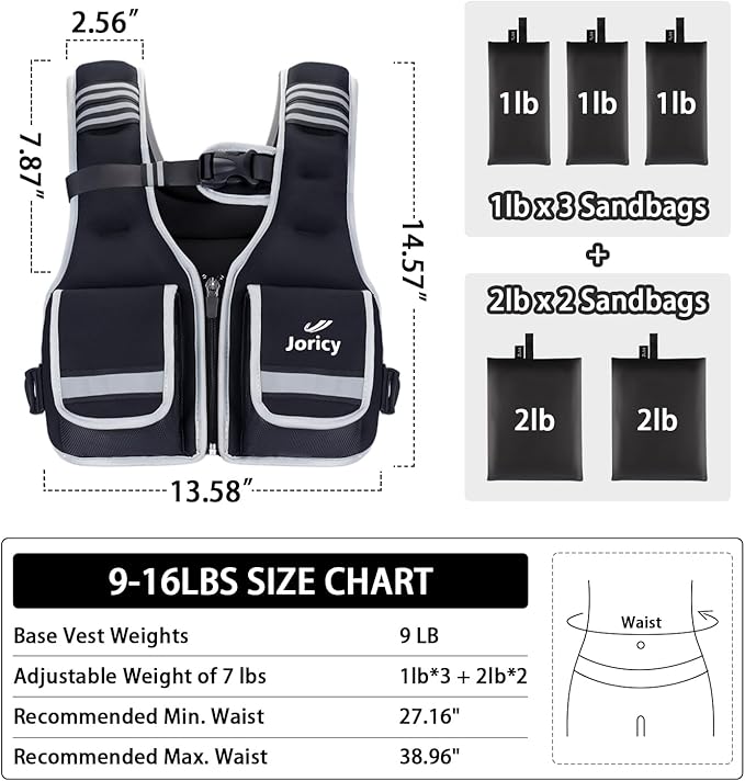 Weighted Vest Woman Men 5-12lb/9-16lb/17-24lb/23-30lb Body Weight Vest with 5 Adjustable Weights Weighted Vests with Zipper Women Rucking Vests for Walking Running Strength Training Workout