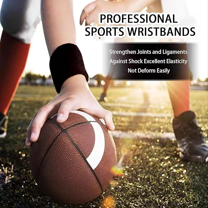 Wristbands Sweatbands for Men & Women, Breathable Tennis Wrist Bands Absorbent Sweat Band Multiuse Wristband for Basketball, Running, Gym, Working Out