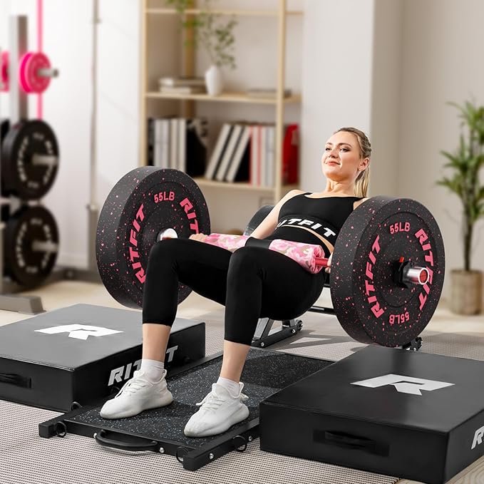 RitFit Barbell Weight Set - 4/6FT Olympic Barbell with Weight Plates (55-275LB Total) - Weightlifting Equipment for Squats, Curls, Deadlifts, Presses, Hip Thrusts