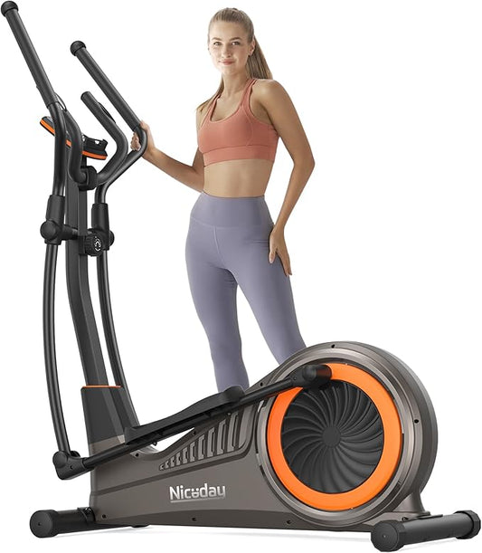 Niceday Elliptical Machine, Elliptical Exercise Machine for Home with Hyper-Quiet Magnetic Driving System, Elliptical Trainer with 15.5IN-20IN Stride, 16 Resistance Levels, 500LBS Loading Capacity