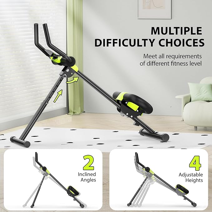 Ab Workout Equipment, Ab Machine for Home Gym Fitness, Ab Trainer Exercise Equipment for Abdominal Exercise and Strength Training (Black)