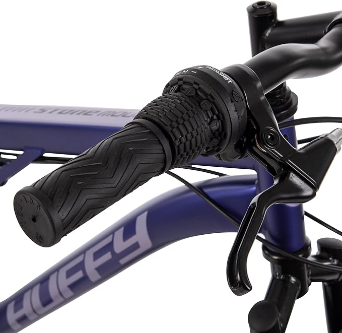 Huffy Stone Mountain Hardtail Mountain Bike for Boys/Girls/Men/Women, 20"/24"/26" Sizes, 6 or 21 Speed Shimano Twist Shifting, Front or Dual Suspension, Comfort Saddle, Sleek Colors
