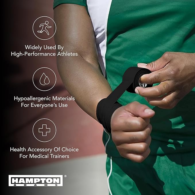 Hampton Adams | Official BJJ Partner | As Seen on Shark Tank | Medical Athletic Sports Tape (8-Pack, 45ft) | Easy Tear & No Sticky Residue | for Athletes, Trainers & First Aid Injury Wraps