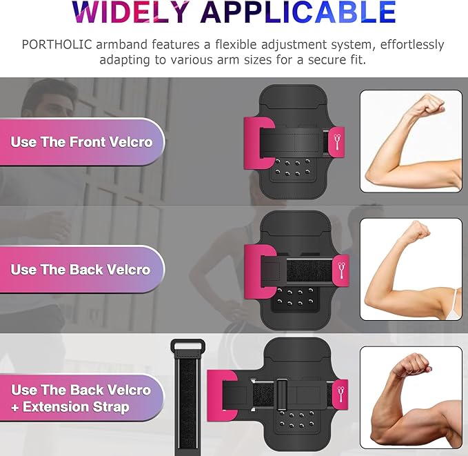 Running Armband with Large Reflective Strips, for iPhone 17/16/15 Pro/Pro Max/14 Plus/13/11/XR/XS, Galaxy S25/24 Water Resistant Phone Holder Case with Extension Strap, Key Card Slot, Earphone Holder