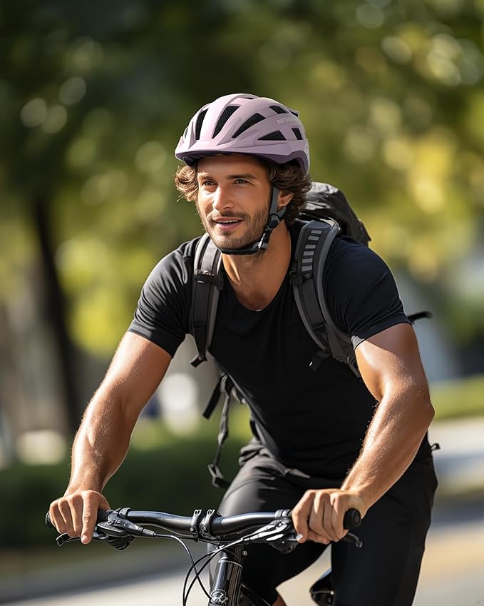 OutdoorMaster Gem II MIPS Bike Helmet with Light - Lightweight Cycling Helmet,Mountain Road Bicycle Helmet for Youth & Adult