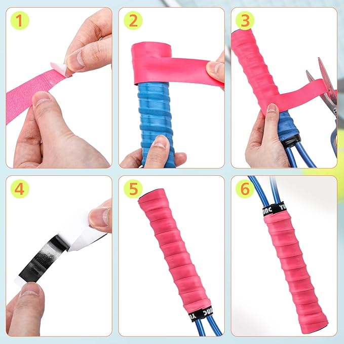 Jerify 24 Pieces Tennis Racket Grip Tape, Precut Badminton Racket Overgrips Tape with Velvety Comfort for Anti Slip and Absorbent Grip