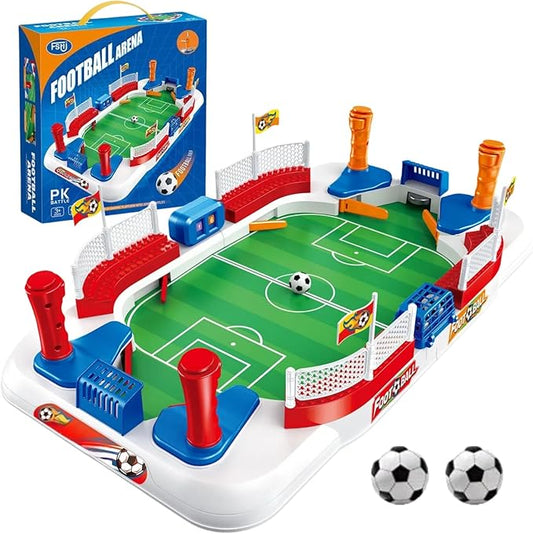 Mini Foosball Table Soccer Game with Bell Scorer - 2-Player Soccer Board Game for Kids and Family Fun