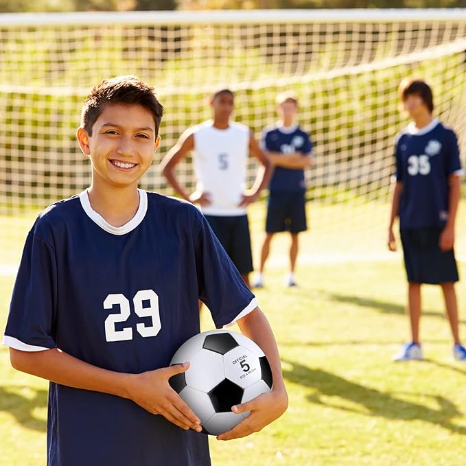 HyDren 24 Pack Soccer Balls Bulk with Pump Official Outside Christian Charity Donation Sport Soccer Balls Gifts for Teens Adults