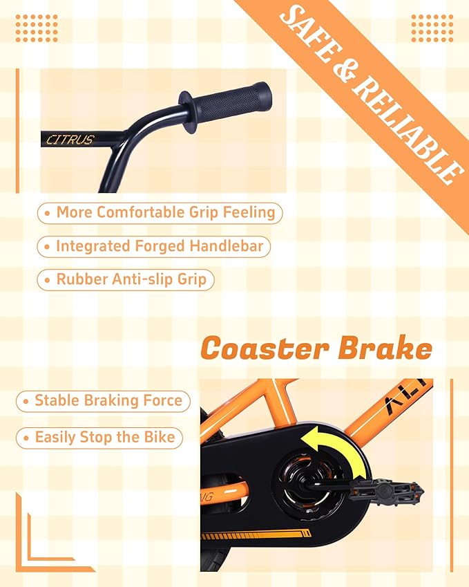BMX Style Kids Bike for 2-8 Years Old Boys Girls Toddlers 12 14 16 Inches Bicycle with Training Wheels Coaster Brake, Multiple Color