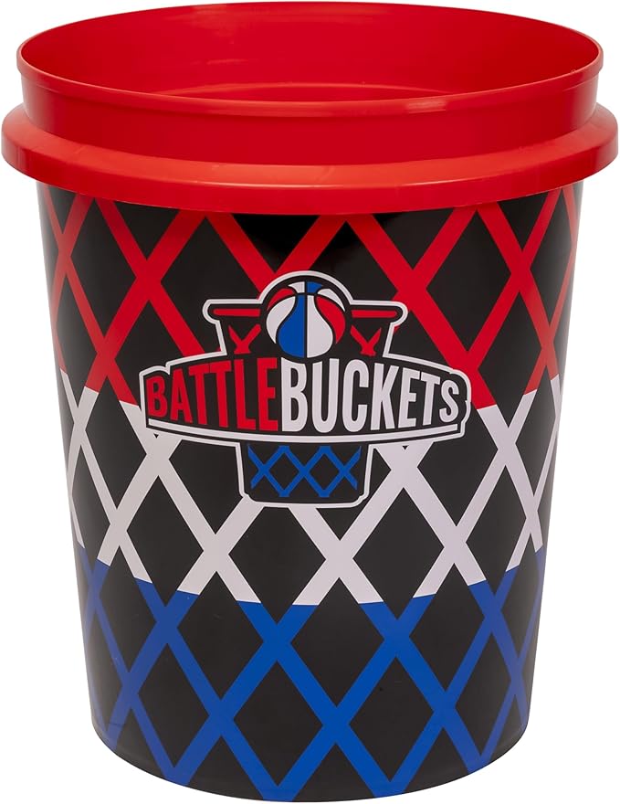 Battle Buckets – Giant Yard Pong and Basketball Game with 12 Buckets, 2 Balls, Carrying Bag, and Air Pump – Outdoor Game for Lawn, Backyard, Beach, and Parties