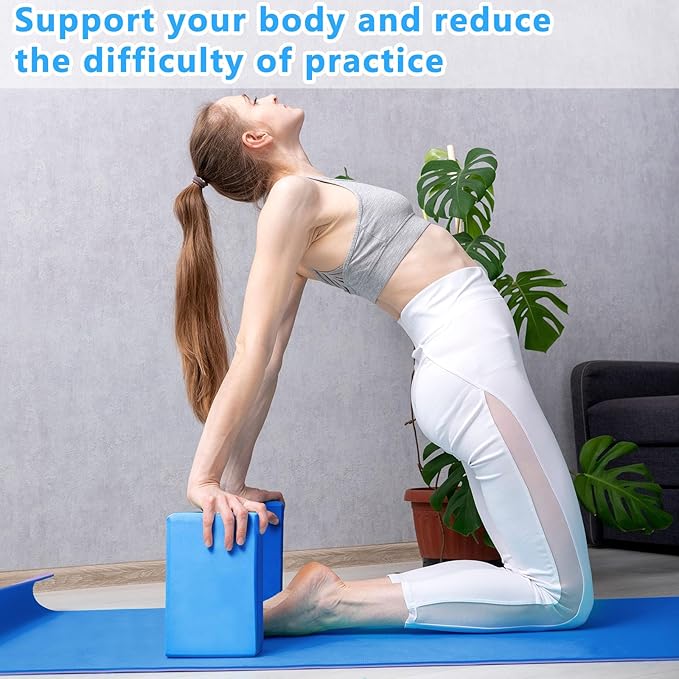 20 Pcs Yoga Blocks 9''x6''x3'' High Density EVA Foam Bricks Yoga Foam Exercise Blocks Improve Strength Balance and Flexibility, Light Weight and Non-Slip Surface for Pilates Meditation