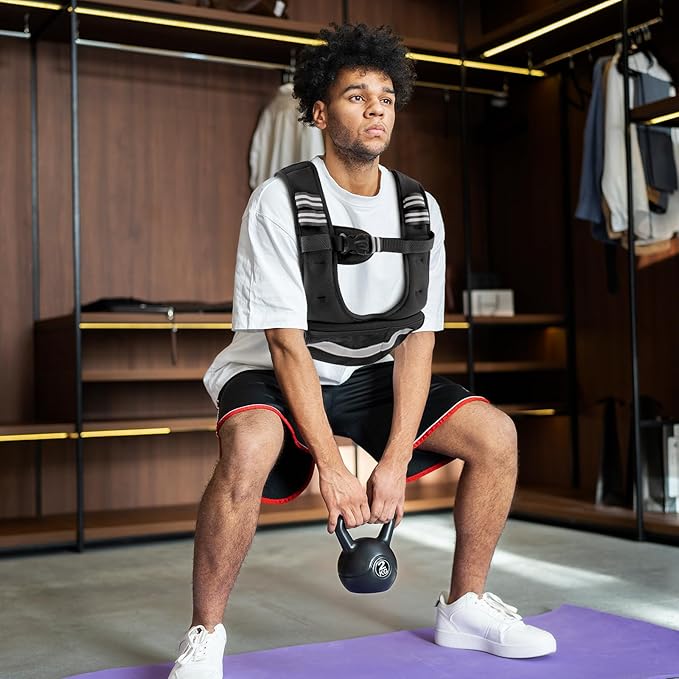 Adjustable Weighted Vest, 4-10lb/11-20lb Body Weight Vest with Touchscreen Phone Holder & 6 Ironsand Weights for Women & Men, Workout Equipment for Weight Loss, Fitness, Walking, Running, Cardio, Strength Training