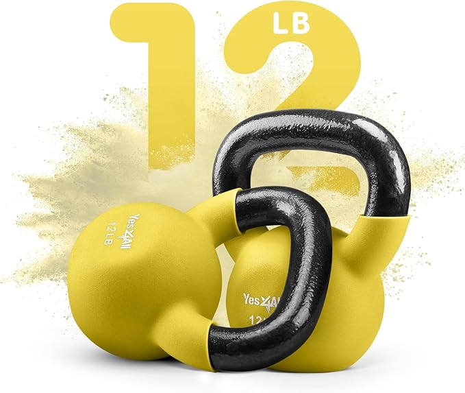 Yes4All Kettlebells 5lbs-65lbs & Kettlebell Sets Adjustable Weights, Kettlebell for Weight Training, Home Workout Equipment with Secure Grip for High Rep, Exercise Equipment