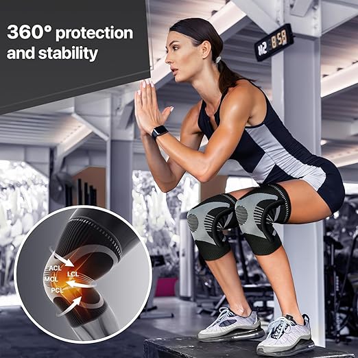 DR. BRACE ELITE Knee Brace with Size Stabilizer (2 Pack) Knee Brace for Women & Men, Workout, Sports, Daily Knee Compression Sleeve for Maximum Knee Pain Support & Fast Recovery (Mercury, X-Large) 2