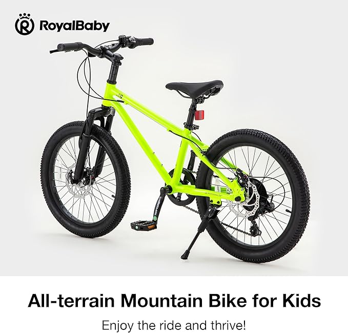 RoyalBaby Kids Mountain Bike for Boys and Girls, Ultra-Light Aluminum 20-24 Inch Wheel Bicycle for 6-14 Years Old Children, 7/21-Speeds Drivetrain