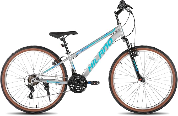 HILAND 26 Inch Mountain Bike for Mens and Womens, 21 Speeds Mountain Bicycle, High-Tensile Steel Frame, V Brake, Hardtail MTB for Adults