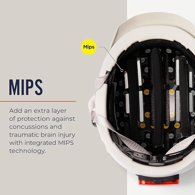 Thousand Chapter MIPS Adult Bike Helmet - LED Tail Light, Cycling & Bicycle Safety Certified, Lightweight & Low Profile, Men & Women, Lockable PopLock