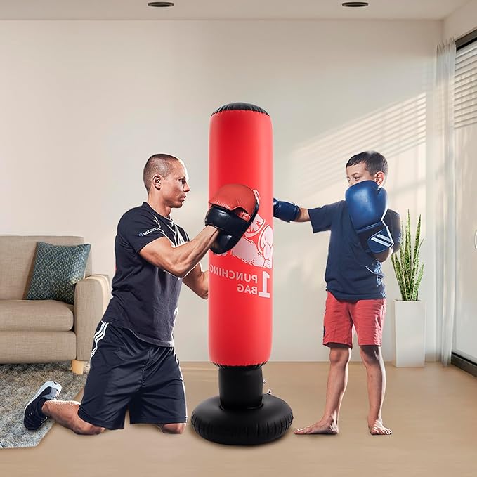 DIMAR GARDEN Inflatable Punching Bag for Kids, 64 Inch Boxing Bag for Karate & Taekwondo Practice
