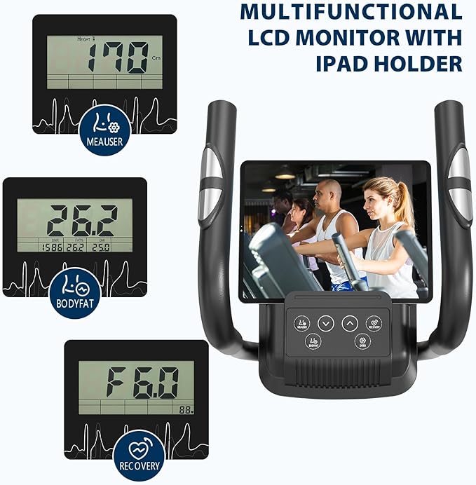 Dripex Elliptical Exercise Machine, Hyper-Quiet Magnetic Elliptical Machine for Home, Elliptical Training Machines with 16 Levels Resistance, 8KG Flywheel, Pulse Sensor, 15.3IN Stride