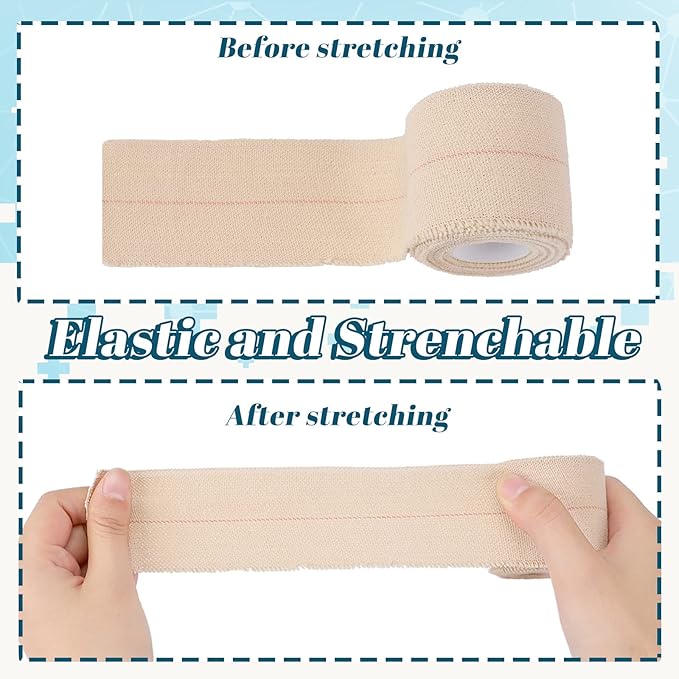 30 Rolls Adhesive Elastic Tape Bandage Tape Self Adhesive Wrap Elastic Flexible Stretch Bandages for Sports Ankle Knee and Wrist Sprains Animal Pets(2 Inch x 5 Yard)