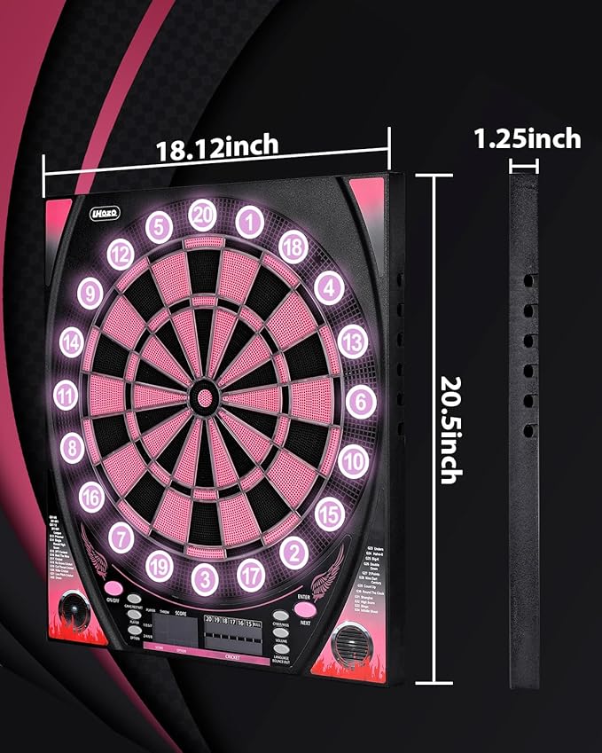 Electronic Dart Board with Bright Score Display, Multiple Games, and Durable Design-Perfect for Family Fun and Competitions-Includes Soft Tip with 12 Darts