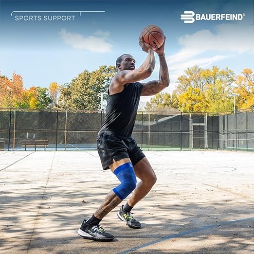 Bauerfeind Sports Compression Knee Support NBA Chicago Bulls - Lightweight Design with Gripping Zones for Basketball Knee Pain Relief & Performance (Bulls, S)