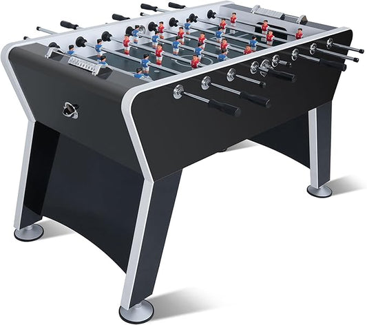 Foosball Table, 58" Competition Sized Soccer Table Game, Heavy Duty Arcade Game Table with 2 Balls for Adult, Kids, Home, Indoor Game Room Sport