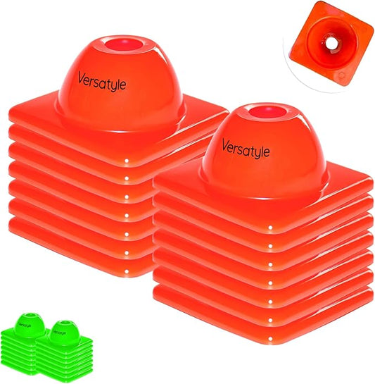 2 inches Heavy Duty Agility Training Cones for Sports & Kids Coaching, Field Markers for Motorcycle, Bikes, Traffic, Basketball, Soccer Drills, Durable, Multipurpose, Adjustable