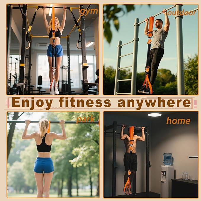 Pull Up Assistance Bands, Heavy Duty Resistance Bands for Pull Up Bar, Adjustable Weight/Size with Fabric Feet/Knee Rest, Bands for Pull Up Assist for Strength Training