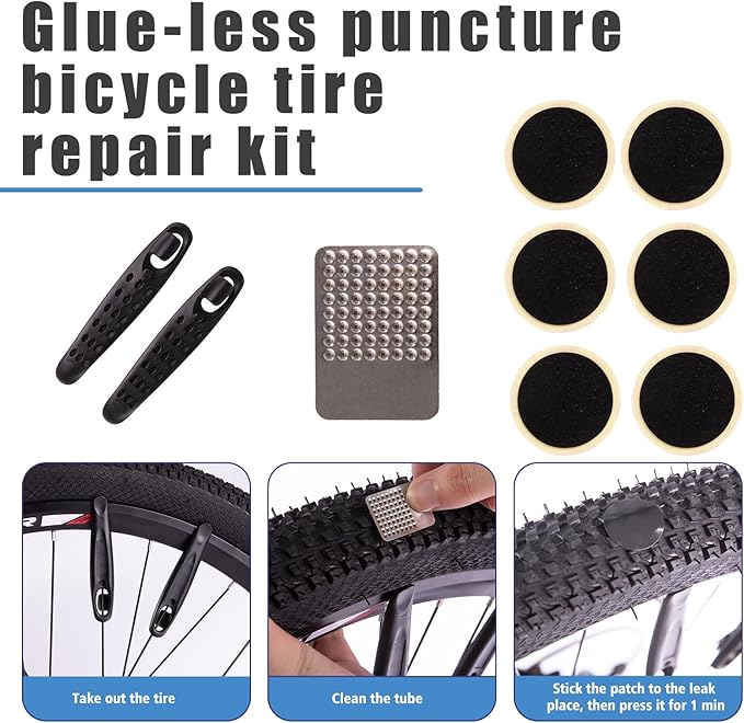 GIYO Mini Bike Pump, Portable Compact Bicycle Pump with Pressure Gauge, Tire Repair Kit, Perfect for Presta & Schrader Frame Mount for Road, Mountain & BMX Cycling, Ball Pump with Needle 120 PSI
