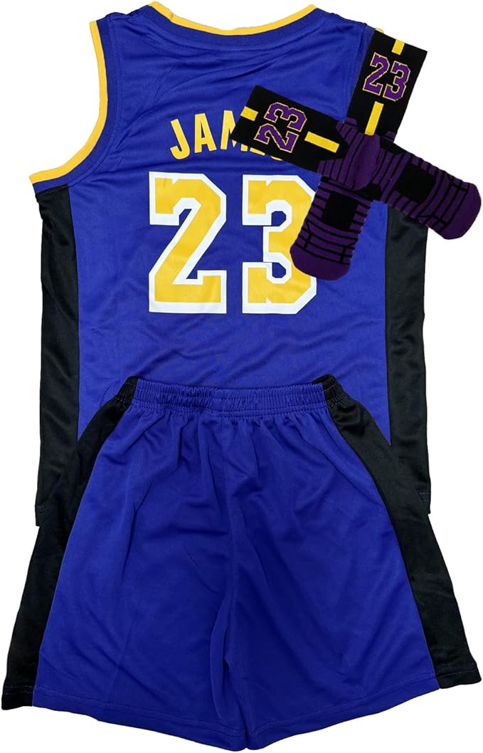 3PC Basketball Jersey Set for Youth Basketball Tank Top + Track Shorts+ Socks Set #24