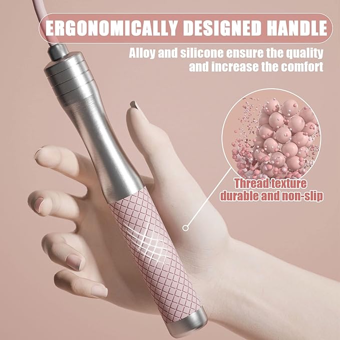 ๐๐ฉ๐๐๐ ๐๐ฎ๐ฆ๐ฉ ๐๐จ๐ฉ๐ ๐๐จ๐ซ ๐
๐ข๐ญ๐ง๐๐ฌ๐ฌ - Skipping Rope for Women Men Exercise with Adjustable Length Jumping Rope and Alloy & Silicone Handles Suitable for Workout Boxing Home Gym