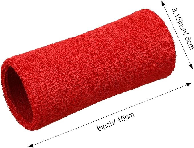 WILLBOND 6 Inch Wrist Sweat Bands for Men Women Tennis Elastic Athletic Long Sweatband Wrist Absorbent for Basketball Tennis Running Outdoor Activity
