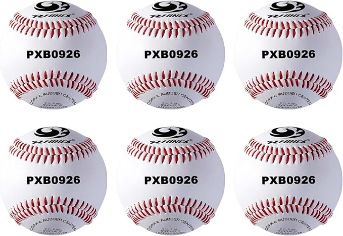PHINIX Synthetic Leather Baseballs for Practice Recreation Use and Casual Games