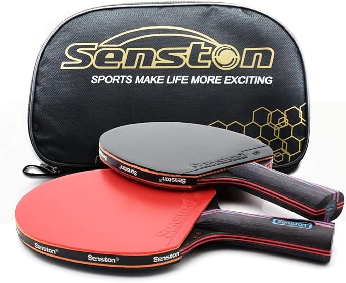 Senston Professional Table Tennis Paddles Advance Intermediate Ping Pong Paddles Set of 2, Table Tennis Racket with Carry Case…
