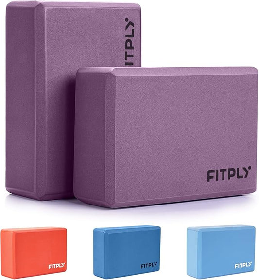 Yoga Blocks 2 Pack - Non-Slip Yoga Brick & Foam Blocks Yoga Set, High-Density Pilates Block for Stretching, Meditation, and Exercise Blocks Foam, Ideal for Deep Poses