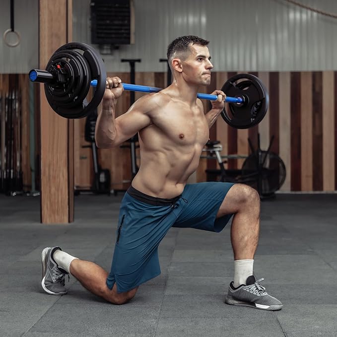 RitFit Barbell Weight Set - 4/6FT Olympic Barbell with Weight Plates (55-275LB Total) - Weightlifting Equipment for Squats, Curls, Deadlifts, Presses, Hip Thrusts