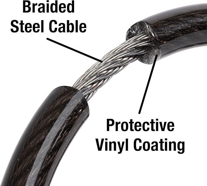 Master Lock Bike Lock Cable with Combination Black, 8143D